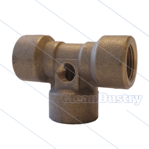 T-stuk - messing - 300 Bar - 3 x 3/8"Bi + 1 x 1/8"Bi