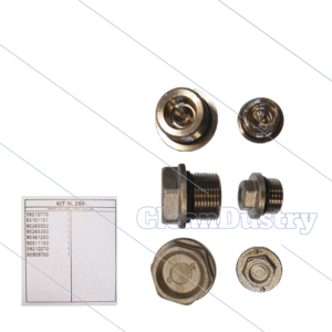 Kit 292- Set messing vernikkelde kleppluggen + O-ringen (6x) - Serie 59 + C2W +C3W